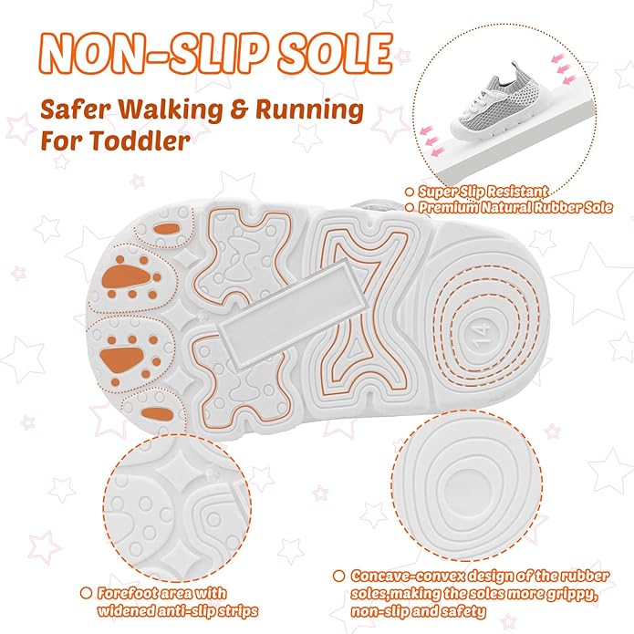 Baby Walking Shoes Toddler Girl Boy Soft Sole Breathable Cotton Canvas Shoes Infant Lightweight Non-Slip Safer Slip-on First Walkers Shoes Casual Tennis Wide Sneakers Rubber Soles Running Outdoor
