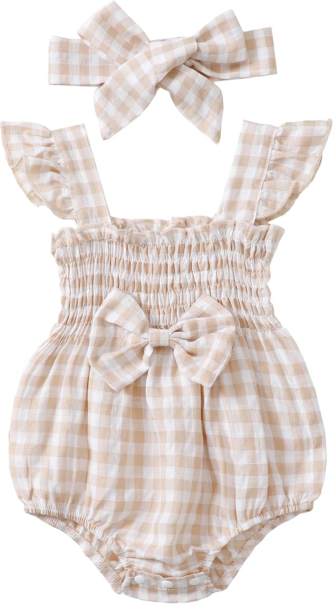 Renotemy Newborn Infant Baby Girl Clothes Rompers Summer Jumpsuits Short Sleeve Romper Infant Baby Clothes Girl