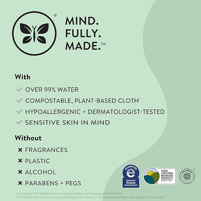 The Honest Company Clean Conscious Multi-Use Wipes Hypoallergenic and Unscented for Sensitive Baby Skin Over 99% Water Compostable Plant Based Baby Wipes Terrazzo 36 Count