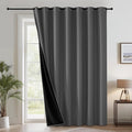 RYB HOME Extra Wide 100% Blackout Patio Door Curtain 96 inch Long, Grommet Room Darkening Room Divider Drapes, Sliding Door Curtains for Living Room/Bedroom Large Window, Grey, W100 x L96