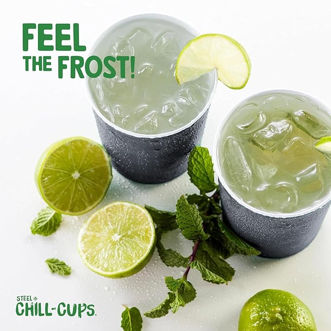 16 oz. Party Cups, Perfect for Cold Drinks, Sturdy & Durable, Disposable and 100% Recyclable, Made in USA, Gray, 180 Count