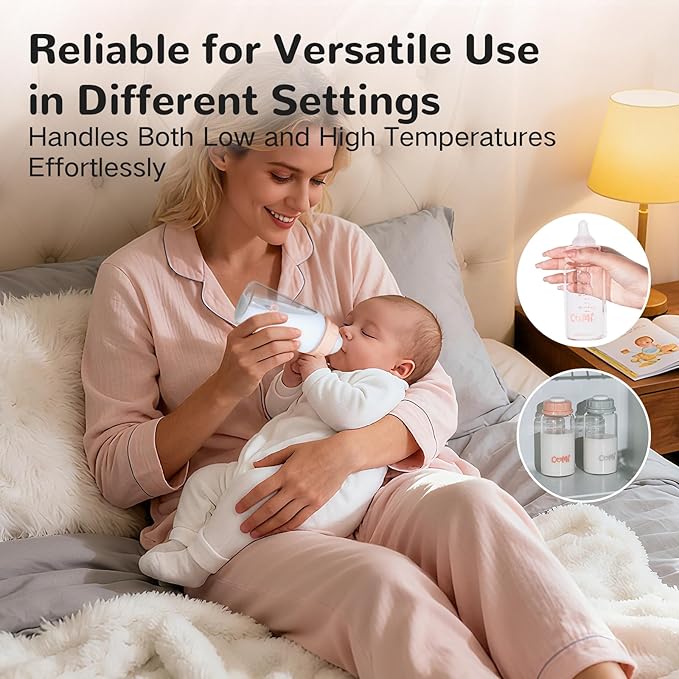 COMI Natural Glass Baby Bottle,Standard Neck Breastmilk Storage Bottle for Fridge,Breast Milk Container,Breast Pump Bottle Compatible with Medela Breast Pump,BPA Free,6PCS (5oz,3 Gray+3 Pink)