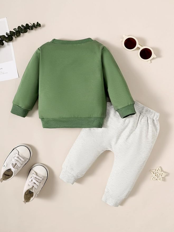 Toddler Baby Boy Fall Winter Clothes Crewneck Long Sleeve Sweatshirt Pullover Tops + Casual Pants Outfit Set