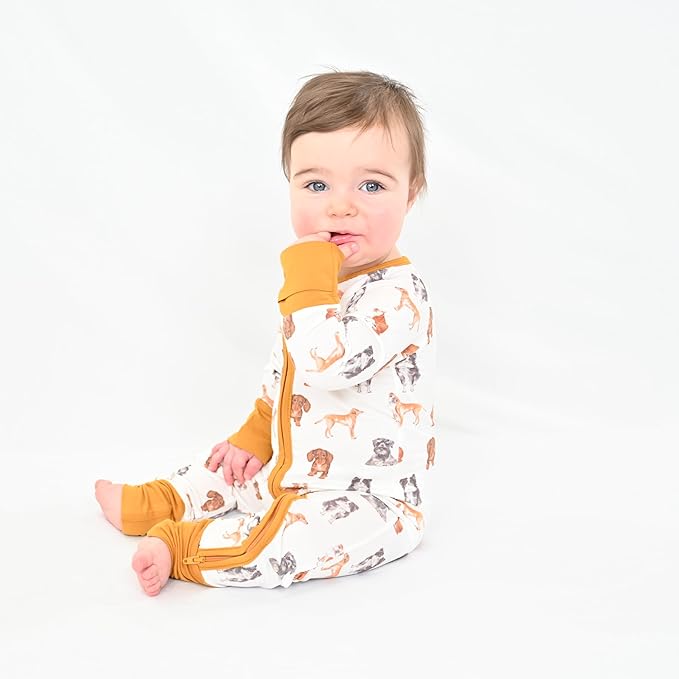 LollyBanks Baby Pajamas, 2-Way Zipper Romper, 95% Viscose Made from Bamboo and 5% Spandex, Baby Sleepers