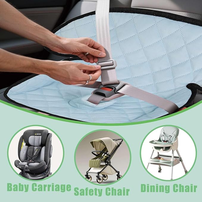 MOOB Waterproof Car Seat Protector - Potty Training Liner for Baby & Toddler, Machine Washable Piddle Pad with Anti-Slip Backing, Universal Fit for Infant Car Seat & Stroller (Blue)