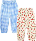 MYGBCPJS Baby Boys Girls Cotton Linen Trousers Kids Casual Ankle Pants Loose Long Bloomers