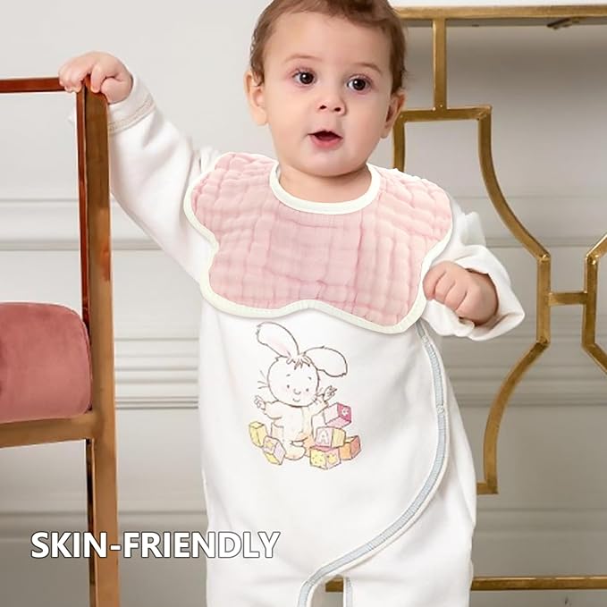 Baby Bibs Muslin Bibs for Baby Girl Boy for Drooling and Teething 10 Pack