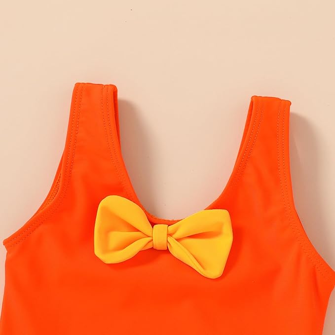 YOUNGER TREE Toddler Swimsuit Girl Cute Stripe One-Piece Ruffle Swimwear Baby Girl Bathing Suits with Bow