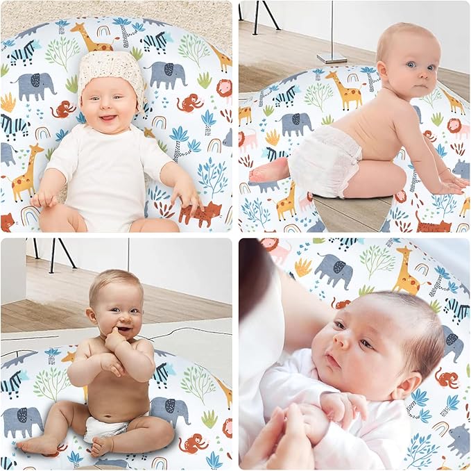 Winmany Baby Nursing Pillow Cover Newborn Removable Breastfeeding Pillowcover Cute Pattern Girls Boys Nursing Pillowcase for Breast and Bottole Feeding