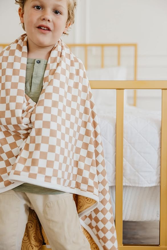 Copper Pearl Vance Three-Layer Baby Blanket: Soft Quilts for Boys & Girls | Breathable, Cozy Toddler Blanket | Premium Polyester/Rayon | 46x46