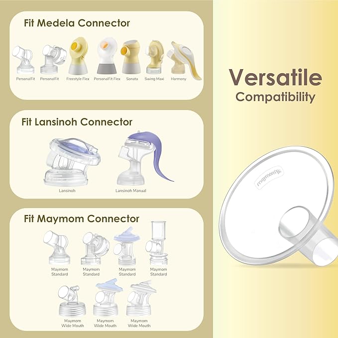 Maymom MyFit Crater Series 12mm Two-Piece Design Small Breastshield Compatible with Medela Breast Pump Parts; Replace Medela Shields; Fit Flex Connector; 2pc