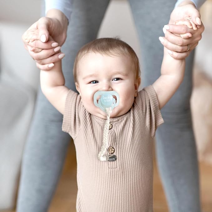 Baby Pacifier Clip, Baby Pacifier Holder for Boys and Girls, Universal Fit for All Pacifiers & Teething Toys - Modern Unisex Baby Gift…