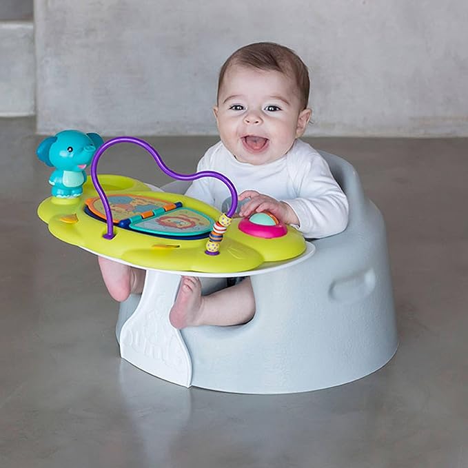 Bumbo Baby Floor Seat, Portable Infant Sit Up Activity & Eating Chair with Tray Accessory, Hemlock - Feeding and Sitting Lounger for Babies and Infants Ages 3 to 12 Months