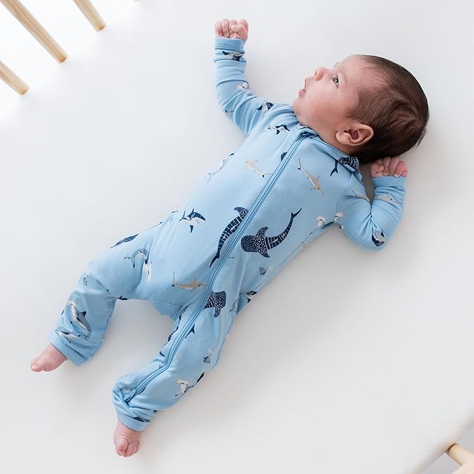 KYTE BABY Unisex Rayon Made From Bamboo Zippered Rompers 0-24 Months