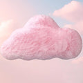 YRXRUS Cloud Pillows, Pink Cloud Shaped Pillow, Decorative Throw Pillow Gifts, Cute Plush Room Decor, Fluffy Faux Rabbit Fur 9.5"x16" Pillows for Living Bedroom Kids Room