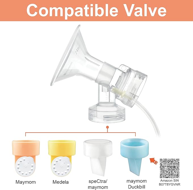 Maymom Breast Pump Kit Compatible with Medela Pump in Style Advanced Pump; 2xTwo-Piece 21mm Breastshield, 2 Valve, 4 Membrane, 2 Replacement Tubing; Replacement Part for Medela Shield, Valve