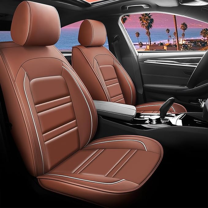 Seat Cover for Toyota Corolla Cross 2022-2025 | Car Seat Covers Front Seats, Waterproof Seat Protectors, Automotive Front Seat Covers (Front Seat, Coffee)