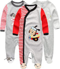 Kiddiezoom Baby and Toddler Boys'Snug Fit Footed One-Piece Romper Jumpsuit Cotton Cotton Footed Outfit