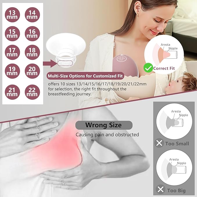 4pcs Flange Inserts 21mm Compatible with Momcozy M9/M6/M5/V1 Pro/V2 Pro/S12 Pro/S9 Pro Wearable Breast Pump, for Momcozy Breast Pump Replacement Parts, Reduce 24mm Nipple Tunnel Down to 21mm