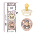BIBS Colour Liberty Soother 2-Pack, BPA Free Dummy Pacifier, Round Nipple. Natural Rubber Latex, Made in Denmark, Size 1 (0-6 Months), Eloise Blush