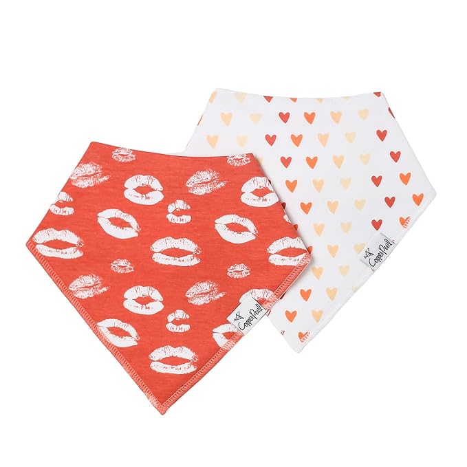 Copper Pearl 4 Pack Soft Cotton Baby Bibs for Drooling and Teething, Absorbent Drool Bibs for Baby Girl and Boy, Adjustable to Fit Newborns to Toddlers, Tons of Styles (Crush)
