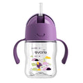 Evorie Tritan Weighted Straw Sippy Cup with Handles for Baby and Toddlers, Spill Proof Baby Water Bottle with Straw for 6 months and up, 7 Oz, Infant Training Water Bottle (Daydream)
