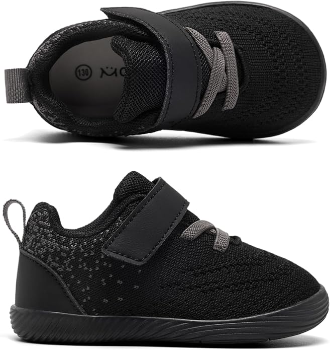 MORENDL Toddler Sneakers Baby Boys & Girls Barefoot Shoes Lightweight Breathable Walking Running Tennis Athletic Sport Shoes