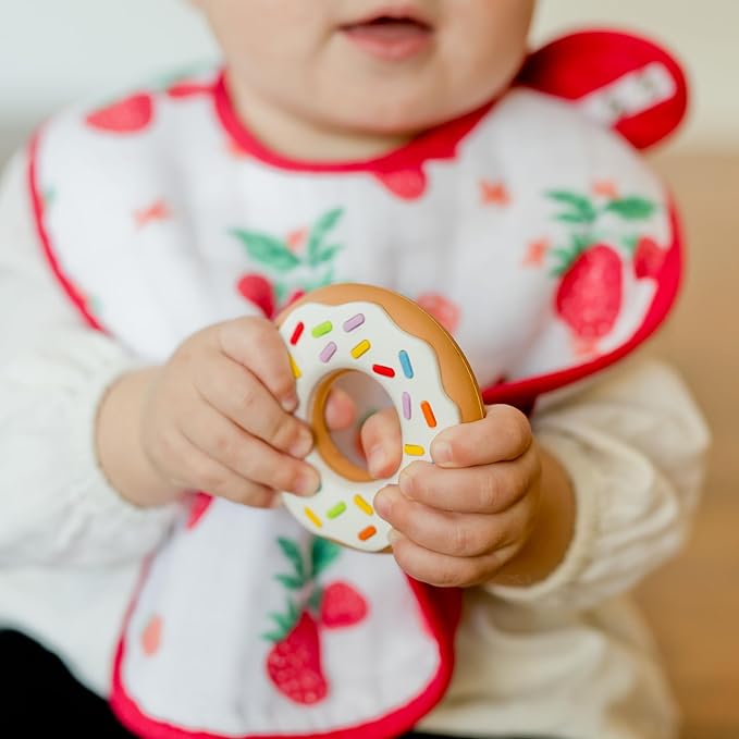 Little Unicorn Premium Classic Bib 3 pack | Adjustable as baby grows | Soft fabric on skin | Great for first time eaters (Berry Lemonade)