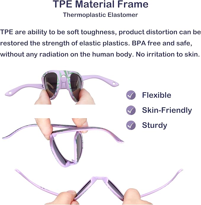 COCOSAND Flexible Baby Sunglasses with Strap Polarized UV Protection for Toddler Infant Newborn Boy Girl Age 0-24 Months