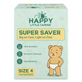 Happy Little Camper Super Saver Diapers, Size 4, 100 Count | Budget-Friendly Disposable Baby Diapers for Sensitive Skin | Hypoallergenic, Fragrance-Free, Ultra Absorbent