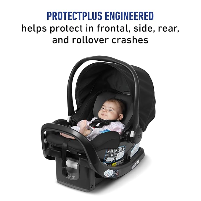 Graco SnugRide SnugFit Infant Car Seat, Baby Car Seat with Anti Rebound Bar for Extra Safety, No-Rethread Harness, LATCH Equipped Carseat, Baby Essentials, Gift for New Parents, Gotham