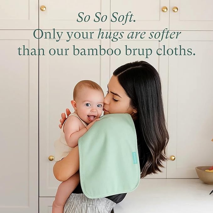PurComfy Supersoft Burp Cloths, Premium Bamboo Viscose Baby Burp Cloths, Absorbent & Skin-Friendly, Large 21” x 10”, Unisex Baby Essentials for Feeding, Spit-Up, 3-Pack