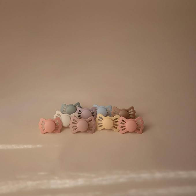 FRIGG Lucky Symmetrical SilkySoft Silicone Baby Pacifier | Made in Denmark | BPA-Free (Great Gray/Silver Gray, 6-18 Months)