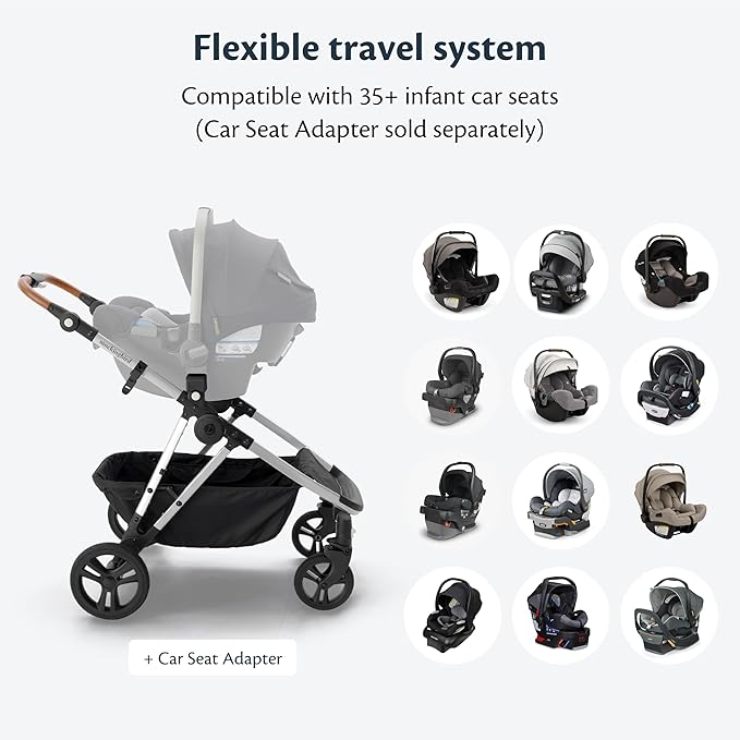 Mockingbird Single-to-Double Stroller 2.0 - Modular Full-Size Baby Stroller for 1, 2 or 3 Kids - Includes Cup Holder - Black