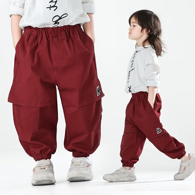 MINI PANDA Toddler Pants Boys& Girls, Relaxed Stretch Twill Toddler Casual Pants