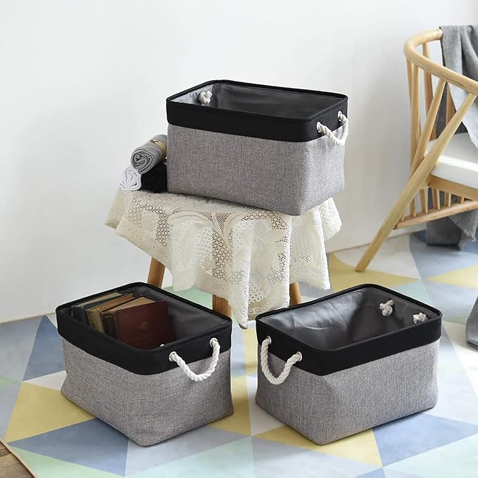 Storage Bins, Storage Cubes Storage Containers for Organizing with Handles for Organizer Bins (15.7 x 11.8 x 8.2 inches)