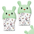 2Pack Silicone Teething Mitt, Rabbit Baby Teething Toy for 0-6 6-12 Months, Food Grade Silicone Infant Teething Mitten, BPA-Free Baby Chew Toys for Pain Relief, Sucking Needs