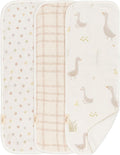 Crane Baby Burp Cloth Set, 3-pc. Charlie Farmhouse Goose Collection, Soft 100% Cotton Muslin Burping Cloths for Baby Boys &Girls, Newborn Burp Rags, Baby Must Haves for Newborns, Farm Nursery Decor