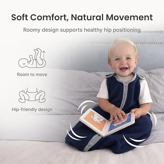 Baby Deedee Sleep Nest Fleece - Baby Sleep Sack 1.2 TOG 0-6 Months, Comfort Sleeping Bag with Soft Polar Fleece & Patented Shoulder Snaps, Newborn Wearable Blanket for Boys & Girls, Lavender