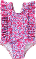 Happy Town One-Piece Infant Toddler Baby Girl Summer Swimsuit Watermelon Leopard Ruffle Swimwear Bikini Bathing Suit