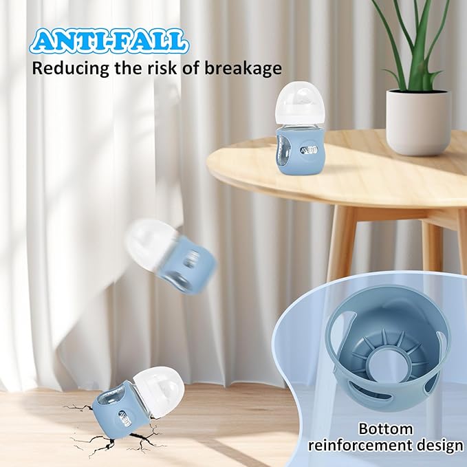 3 Pack Silicone Sleeves for Philips Avent Natural Glass Baby Bottles, Anti Breakage Baby Bottle Holder for Baby Boys, Compatible with Philips Avent Glass Natural Baby Bottle, 4oz