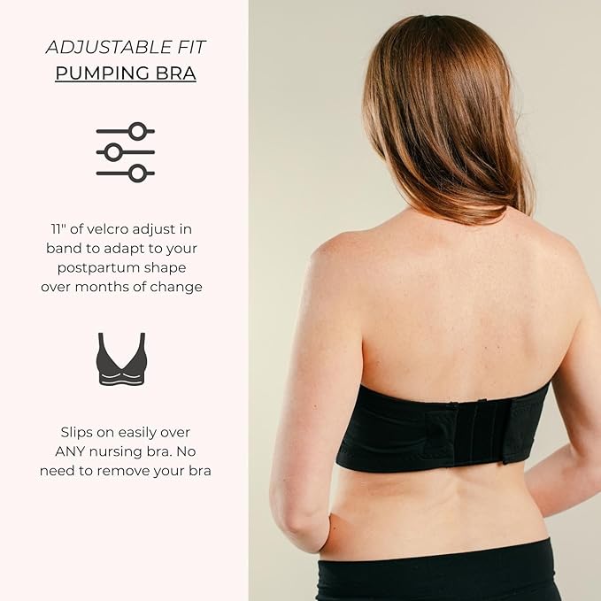 Hands-Free Pumping Bra - Comfortable, Adjustable, Customizable - Converts Nursing Bra or Maternity Bra to Breast Pump Bra