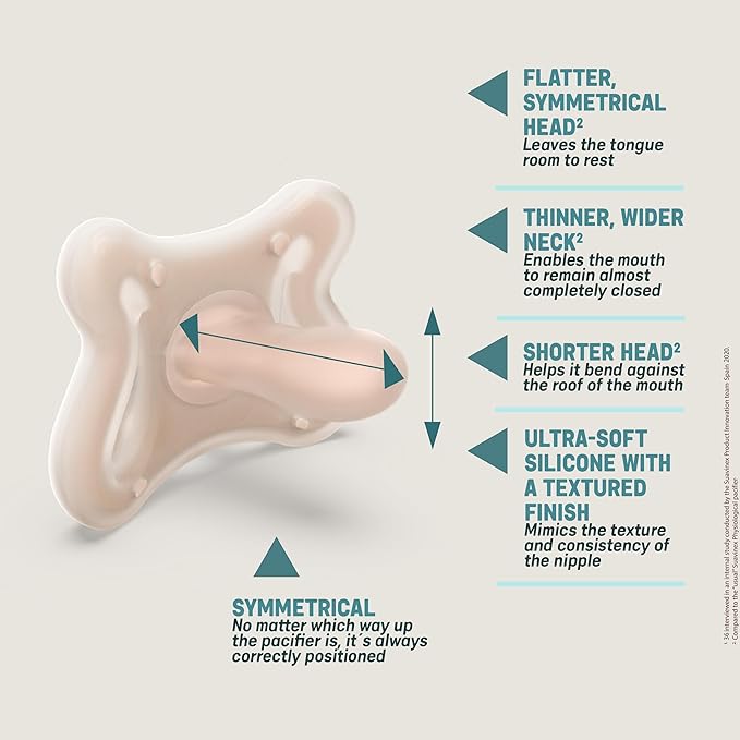 Suavinex Zero Zero Silicone Baby Pacifier w/SX Pro Physiological Pacifier Nipple (-2-2M), Fair