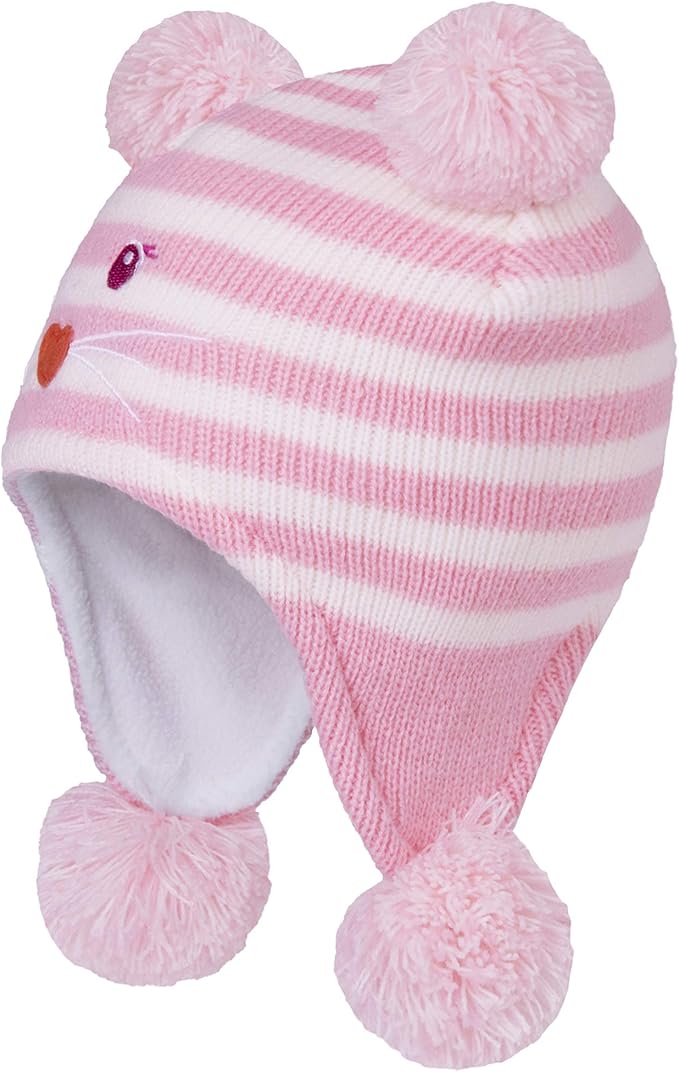 LANGZHEN Toddler Kids Infant Winter Hat,Earflap Knit Warm Cap Fleece Lined Beanie for Baby Boys Girls