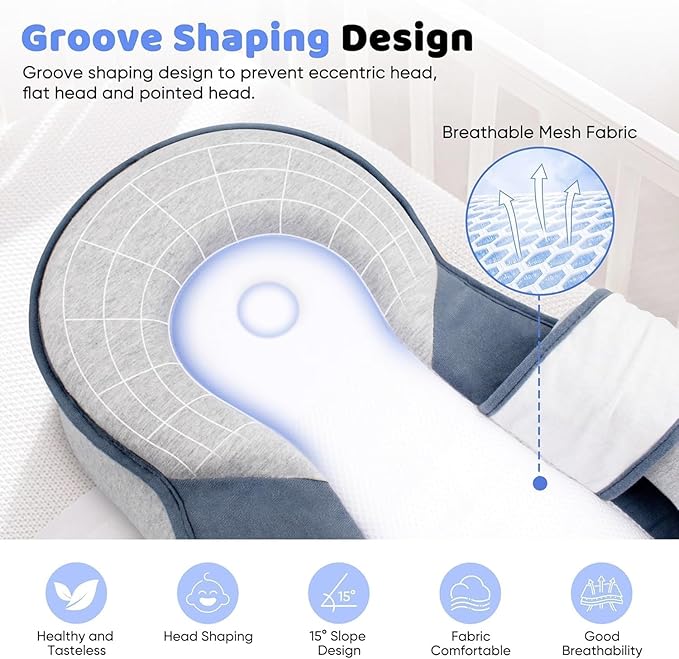 Baby Lounger Pillow for Infant Support Cushion Reflux Breastfeeding Pillow, Bottle Feeding, Tummy Time