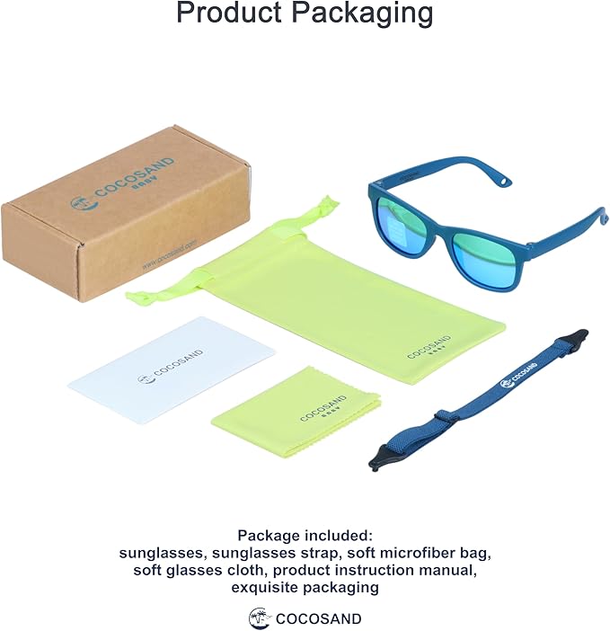 COCOSAND Flexible Baby Sunglasses with Strap Polarized UV Protection for Toddler Infant Newborn Boy Girl Age 0-24 Months