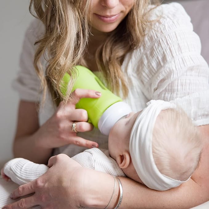 Olababy Silicone Sleeve for Avent Natural Glass Baby Bottles (4 oz, Pink)