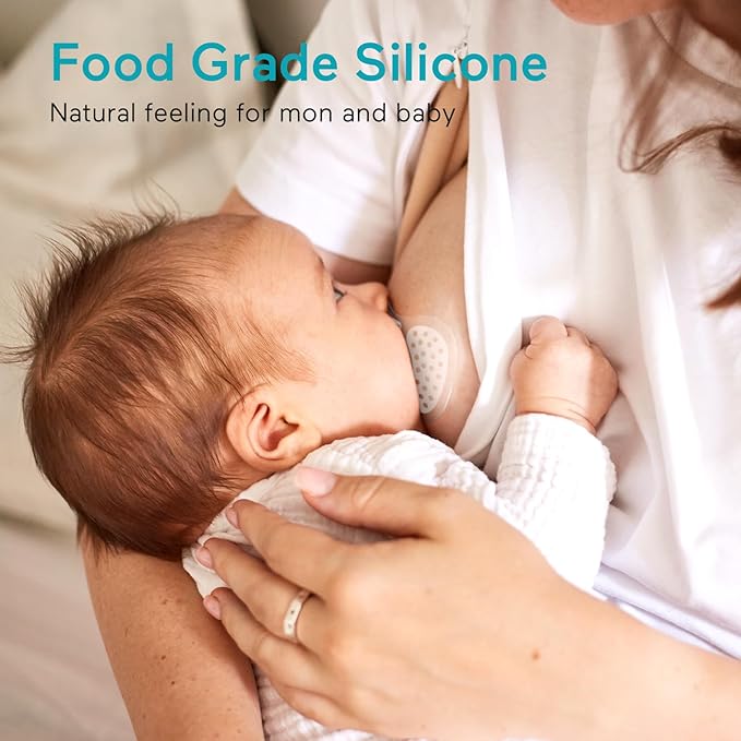 Paruu Contact Nipple Shields, Butterfly Breastfeeding Nipple Shields for Protecting Flat or Inverted Nipples, 100% Food-Grade Silicone, Made Without BPA/BPS, Include Carry Case (24mm)