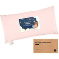 Toddler Pillow with Pillowcase - 10x18 My Little Dreamy Kids Travel Bed Pillows for Sleeping, Organic Cotton Small Pillowcase, Soft & Breathable, Machine Washable, Toddlers 2-5 Years Old (Mist Pink)