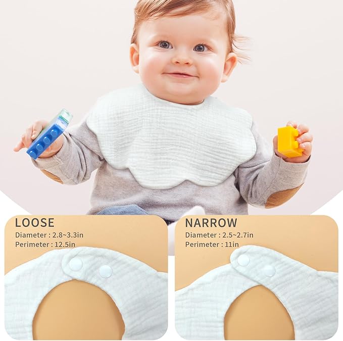 Baby Bibs Muslin Bibs for Baby Girl Boy for Drooling and Teething 10 Pack